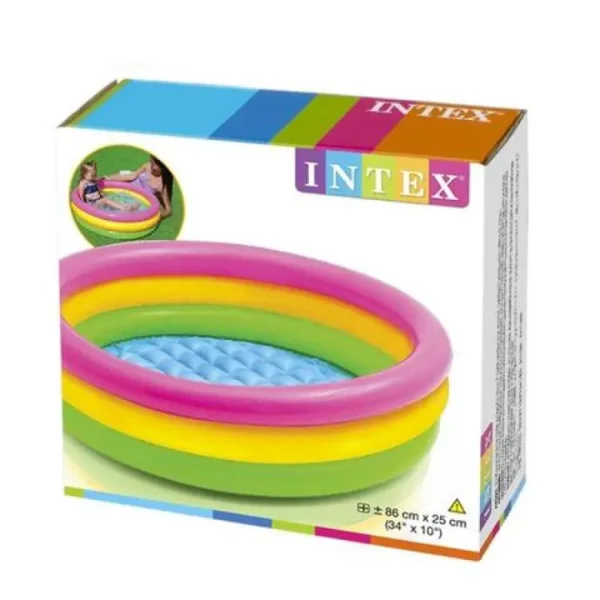 Intex_ Dinosaur 3 Ring kids swimming Pool (34 x 10 Inches Sunset pool) approx 3 x 1 foot - Image 2