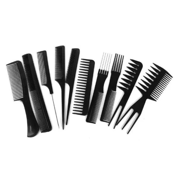 Hair Comb Set Professional Saloon – Pack of 10 Tail Comb Kit Hair Cutting Comb Set - Image 4