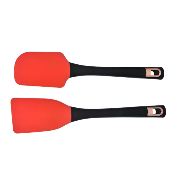 Silicone Spatula Long Black Handle Spatula Spoon Scraper Heat Resistant (Random color)