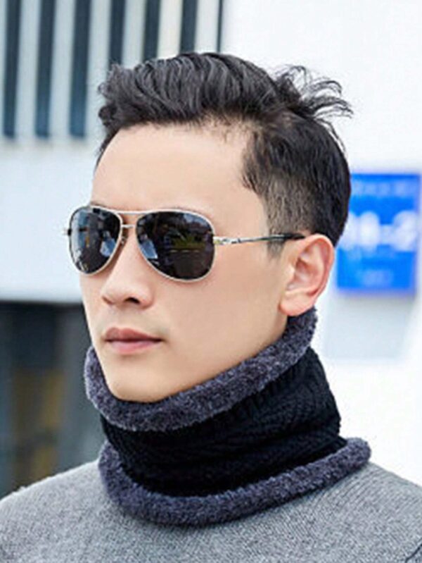 Head & Neck Cap Beanies Combo - woolen winter beanie cap with neck warmer muffler for men and women (Black) - Image 9