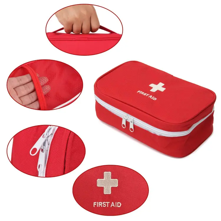 Medical First Aid Kit Pouch Empty Bag Emergency Medicine Storage Organizer Bag First Aid Kit (Workplace, Home, Sports ) (random color)