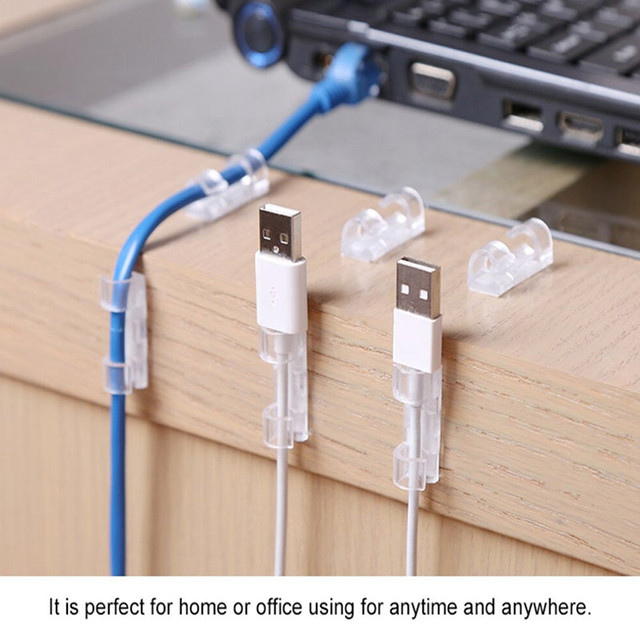 16 Pcs - Transparent Self-adhesive Wire / Cable Organizer Clips Buckle / Holder - Image 3