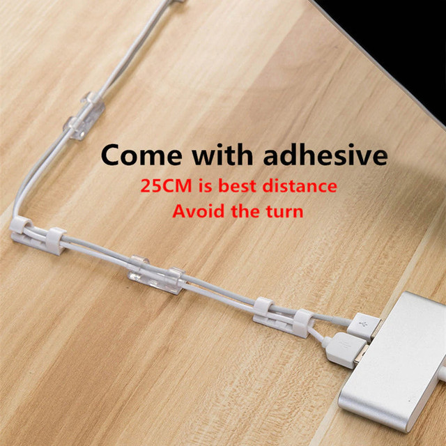 16 Pcs - Transparent Self-adhesive Wire / Cable Organizer Clips Buckle / Holder - Image 4