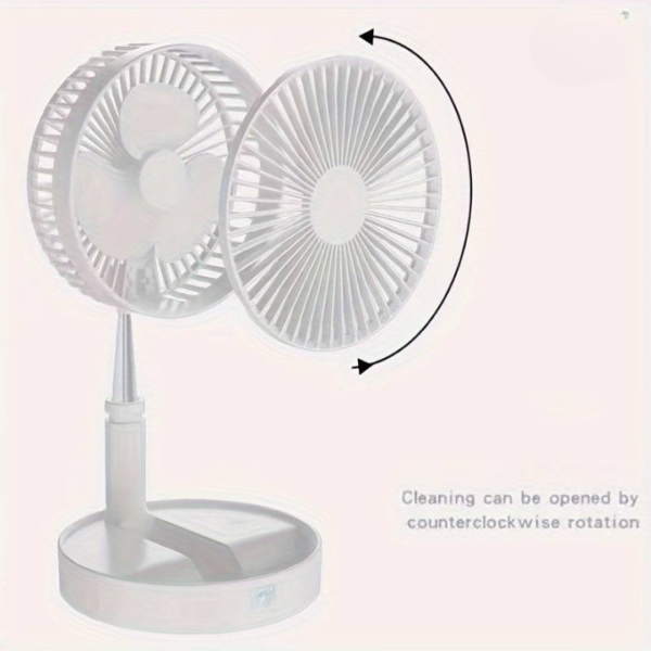 Long Stand Rechargeable Portable Folding Fan | Extendable Floor & Desktop Fan: Silent, Powerful, Portable (Random color) - Image 22