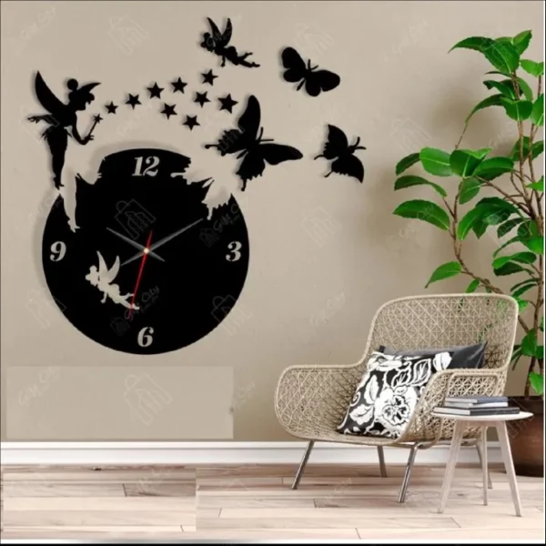 3d wall clock with light Wooden Clock With Light And Premium Design - Image 4
