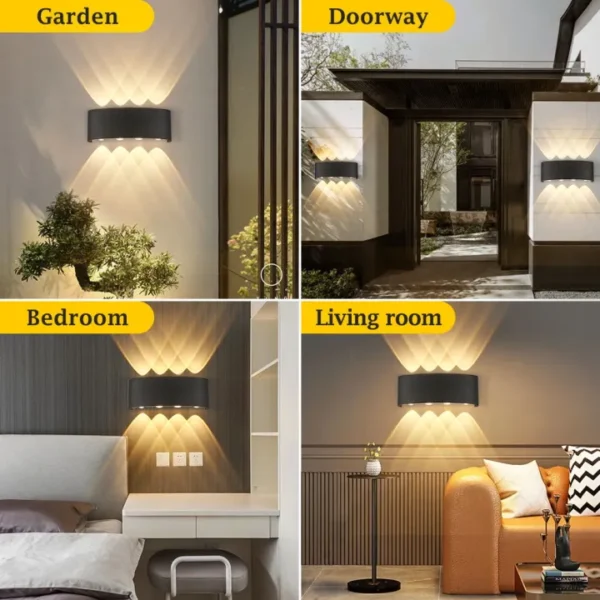8 Way 8 Side Outdoor Waterproof Wall Light, Fancy LED light for wall, Aluminium IP65 Waterproof Outdoor Wall Lamps - 8 Watts - Image 5