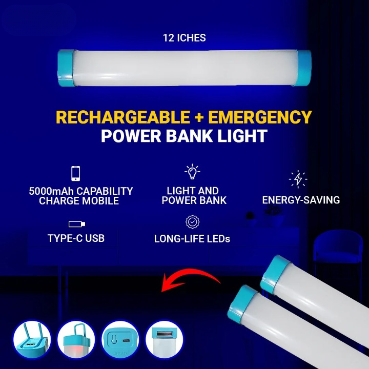 Rechargeable + Emergency Power Bank Light | Emergency Magnetic Light | House Power Outage Special Camping Outdoor Light - Image 5