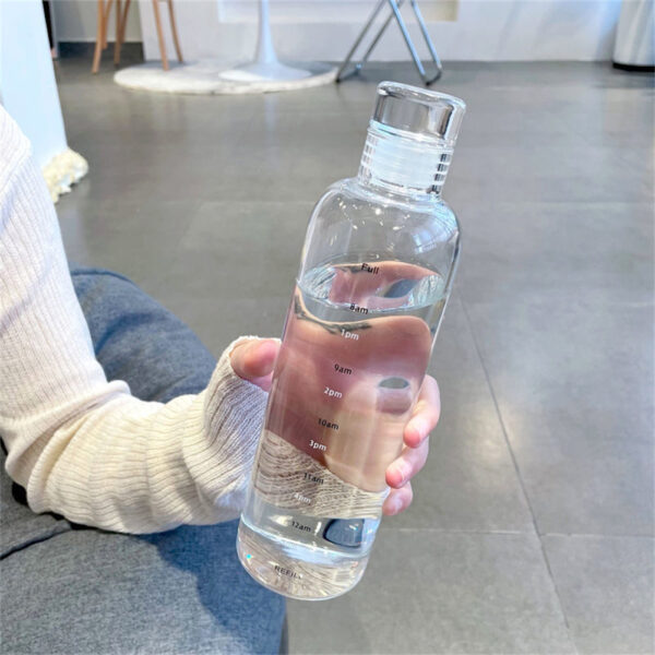 Transparent,lightweight Sports Water Bottle Portable Leak-proof Fitness Gym Water Time Scale, Sealed, Leakproof, 500ml Capacity - Image 6