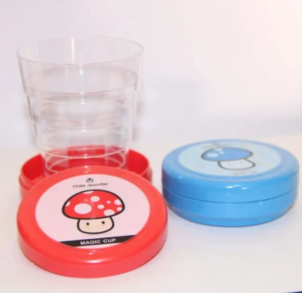 Pack of 2  Magic Glass for Kids, Folding Collapsible Magic Cup, Foldable Mug Glass for Travel, Outdoors, Hiking (Random Color) - Image 6