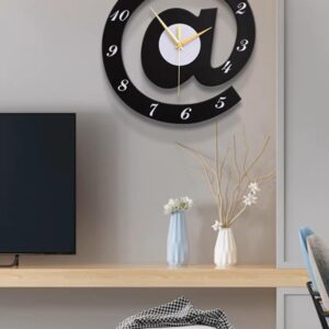 The Sign (@)3D Wooden wall clock for Living Room, Bed Room Home Decor Art & Hanging Decorative Showpiece Items