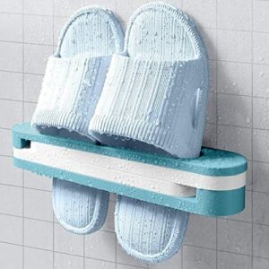 3 In 1 Shoes Rack Wall Mounted Folding Slippers Shoes Bathroom Towel Hanger Organizer Rack in House Shoes Stand Hanging Shelf Rack Holder for Multipurpose use(random color)