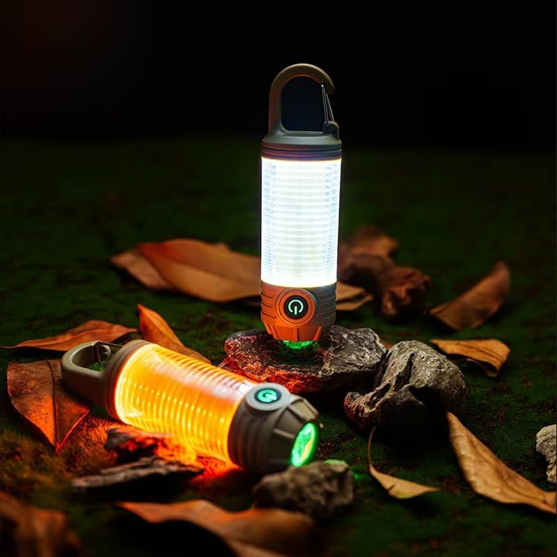 Rechargeable LED Mini Camping Flashlight, Portable Outdoor Light with Hook, White Warm Light and Red Light, - Image 13