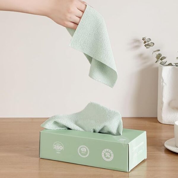Microfiber Cleaning Reusable Clothes | Multifunctional Kitchen Rags Super Absorbent Wipes - 20pcs/box (Random color) - Image 7
