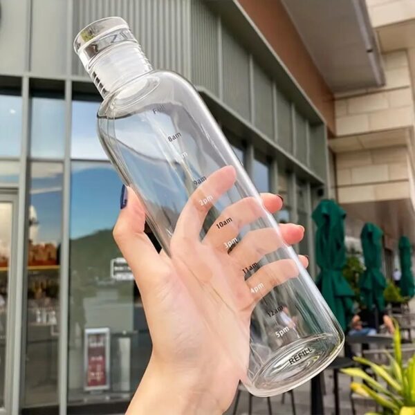 Transparent,lightweight Sports Water Bottle Portable Leak-proof Fitness Gym Water Time Scale, Sealed, Leakproof, 500ml Capacity - Image 3