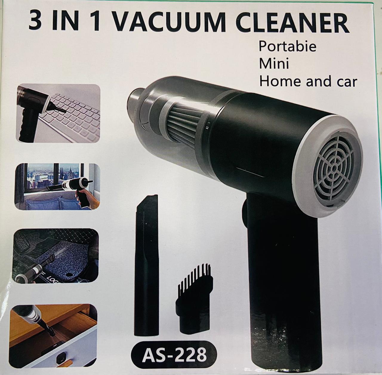 3 in 1 AS- 228 Mini USB Rechargeable Vacuum Cleaner, Vacuum For Car – Vacuum For Home – Duster
