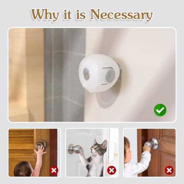 2 pcs door knob cover Baby Safety Door Knob Covers Doorknob Locks Child Children Kids Proof(random color ) - Image 16
