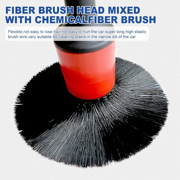 5 pcs Car Detailing Brushes Set | Car Cleaning Brush | Car Interior Cleaning Brush for Exterior,Leather, Air Vents & Emblems | Different Sizes with Hanging Holder Option - Image 7