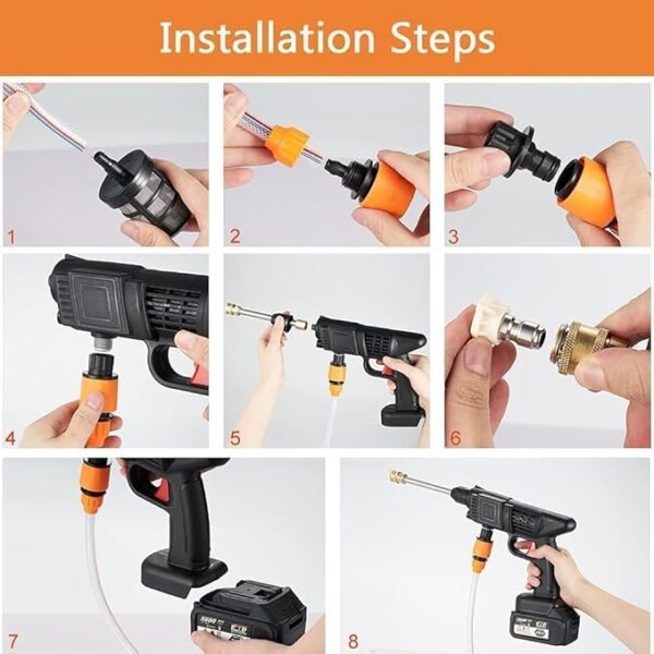 Automatic Cordless Wireless Car Wash Spray Gun High Pressure 48v Lithium Water Jet Foam Car Washer Gun(single battery ) - Image 15