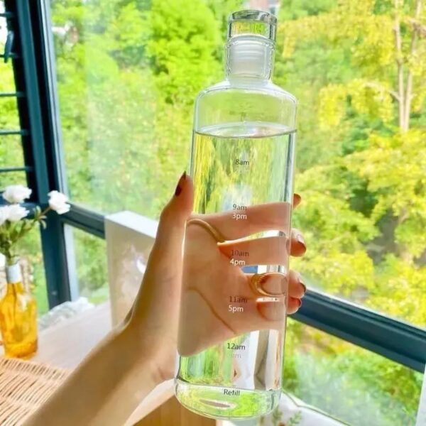 Transparent,lightweight Sports Water Bottle Portable Leak-proof Fitness Gym Water Time Scale, Sealed, Leakproof, 500ml Capacity - Image 5