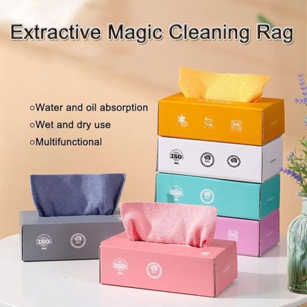 Microfiber Cleaning Reusable Clothes | Multifunctional Kitchen Rags Super Absorbent Wipes - 20pcs/box (Random color) - Image 10