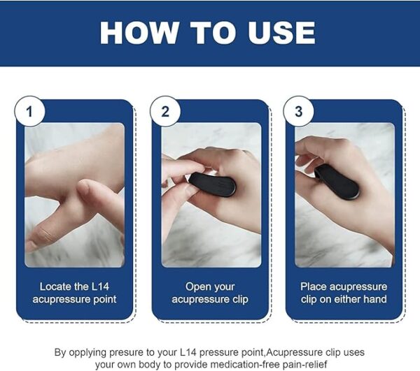 Sugar Control LI4 Acupressure Point Clip Wearable – Supporting Acupressure Relaxation, Stress Alleviation, Tension Relief and Headache Relief Hand Clip Migraine Pressure Point Clip - Image 12