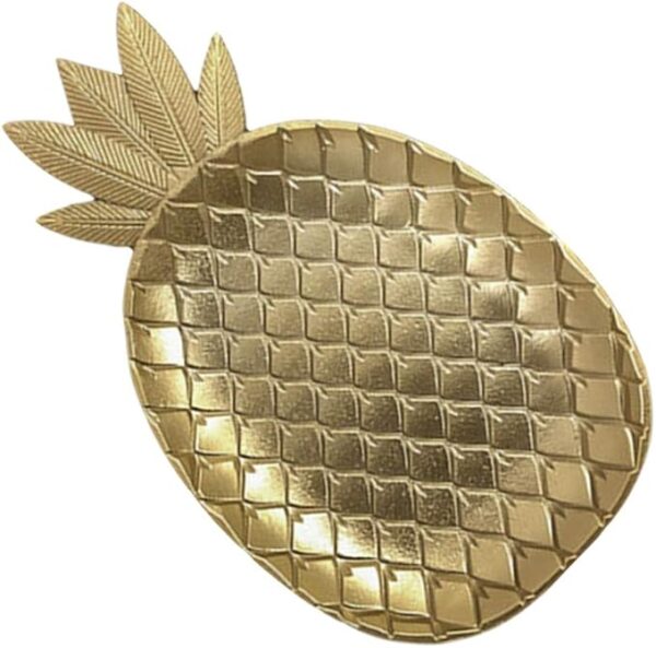 Healifty Gold Decorative Tray Pineapple Shape Decoration Serving Dish for Party Snacks Jewelry Display - Image 7
