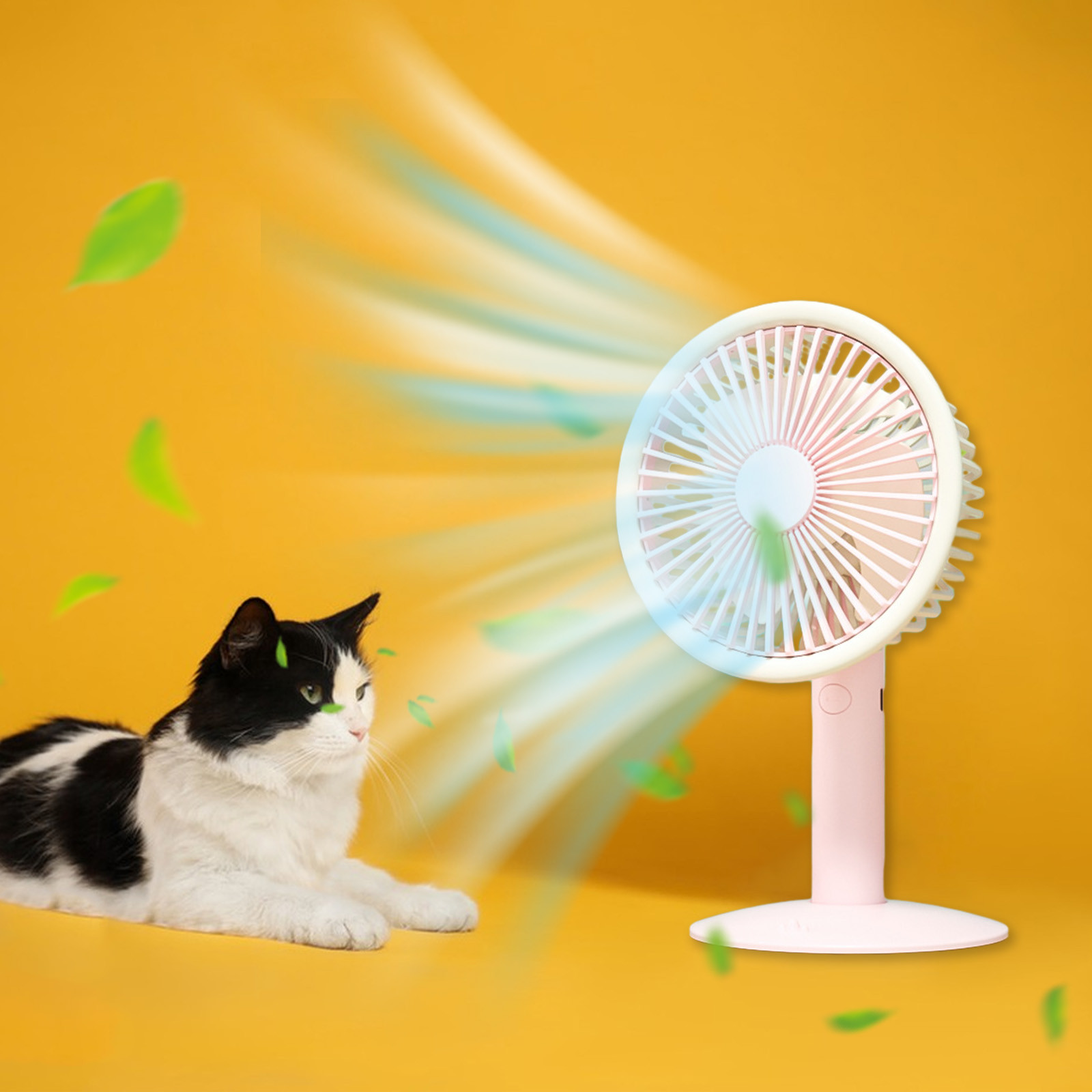 Portable Automatic Wireless USB Fan | Fan with 5 Speed Super Strong Wind for Home office Bedroom Kitchen Outdoor Camping | Best Quality Table Fan | Desktop Small Fan (Random Color) - Image 3