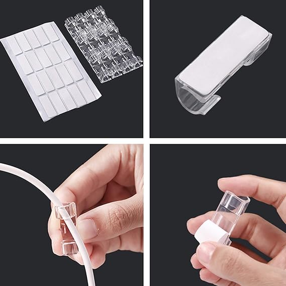 16 Pcs - Transparent Self-adhesive Wire / Cable Organizer Clips Buckle / Holder - Image 12