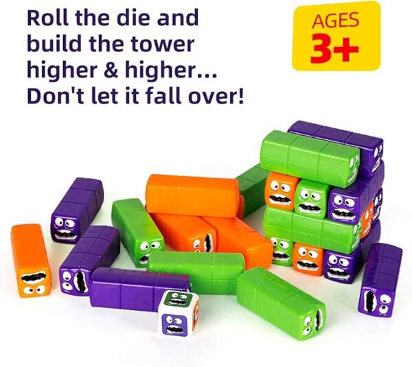 Wobbly Worms Tower Balancing Game | Tower Tumbling Stacking Board Games Building Blocks - Image 6