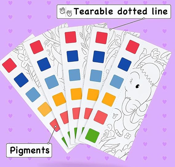 Watercolour Painting Notepad for Kids | Water Painting Book with Water Colour with Painting Brush (Random book) - Image 9