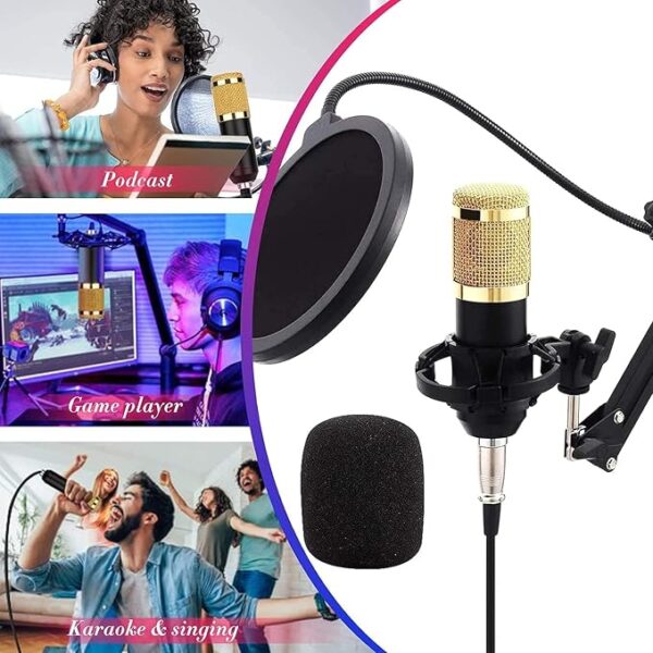 Podcast Mic Set With Live Sound Card,condenser Microphone With Rechargeable 12 Kinds Of Auxiliary Background For Karaoke Singing, Youtube Recording - Image 8