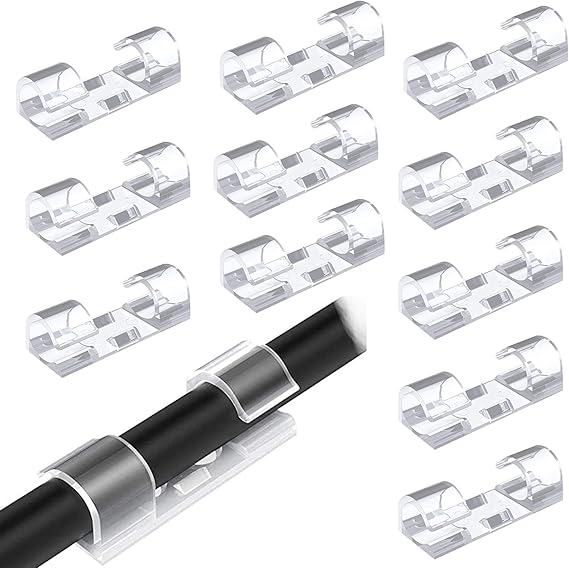 16 Pcs - Transparent Self-adhesive Wire / Cable Organizer Clips Buckle / Holder - Image 7