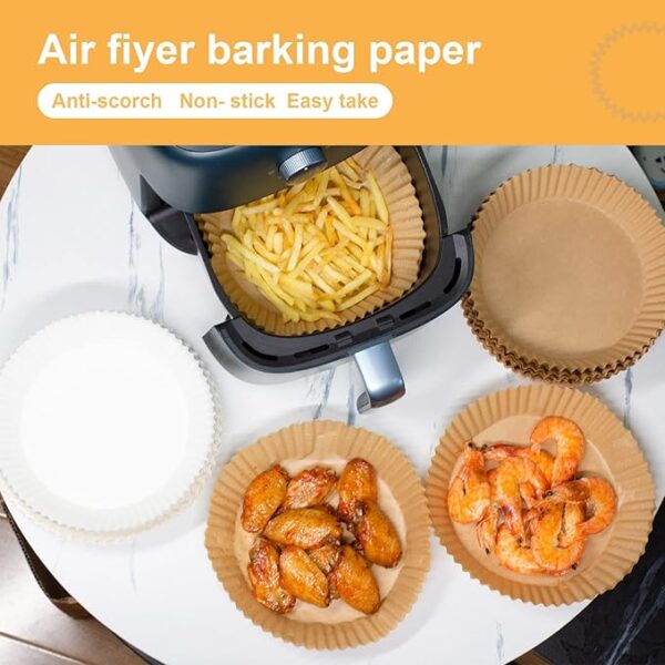 50 Pcs - Air Fryer Disposable Paper Liner Non-Stick | Microwave Oven, Oil-Proof Water-Proof and Dust-proof - Image 4