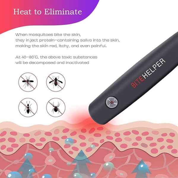 Mosquito Bite Helper - Insect Bite Relief, Useful for Summer, Helps Children, Insect Bites, Adults, Irritation, Itching, Neutralizer, Relieve Stings (cell operated) - Image 3