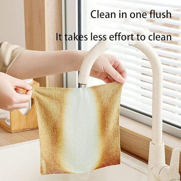 Microfiber Cleaning Reusable Clothes | Multifunctional Kitchen Rags Super Absorbent Wipes - 20pcs/box (Random color) - Image 9