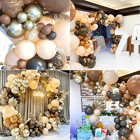 Balloon Garland Kit Coffee Brown for Garland Theme Party Birthday Baby Shower Wedding Decorations (155 pcs of different balloons in 1 packet) - Image 2