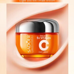 Sadoer 5 Heavy Vitamin C Skin Active whitening Cream | Vitamin C Hydrating Face Cream - Glowing & Repairing Moisturizer for Fine Lines, Wrinkles & Uneven Skin Tone | Whitening Cream