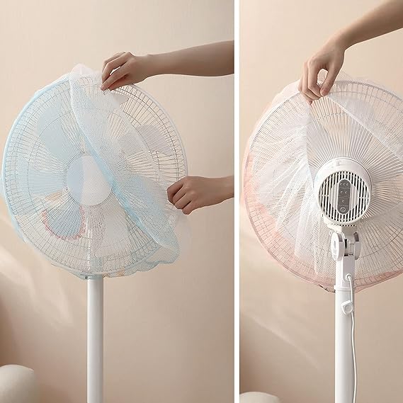 Pedestal fan cover net for kids safety | Mesh Fan Cover Thin Mesh Fan Guard Fan Mesh Covers for Kids Children Finger Safety (Blue) - Image 5
