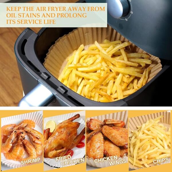 50 Pcs - Air Fryer Disposable Paper Liner Non-Stick | Microwave Oven, Oil-Proof Water-Proof and Dust-proof - Image 3