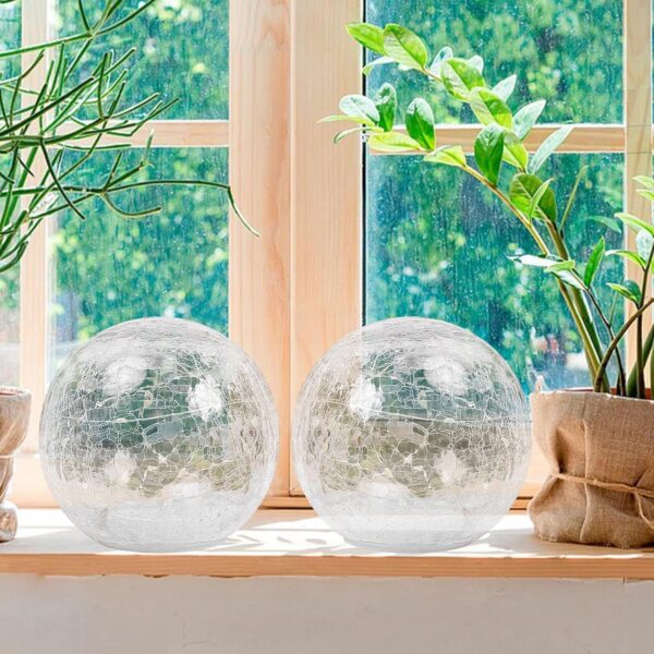 Globe Ball LED Lamp Battery Operated, Lighted Glass Orb for Festival Christmas Decoration, Gold Mercury Glass Ball Light - Image 7