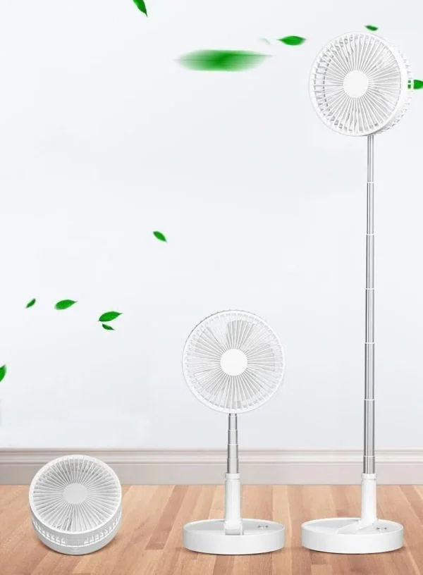 Long Stand Rechargeable Portable Folding Fan | Extendable Floor & Desktop Fan: Silent, Powerful, Portable (Random color) - Image 16