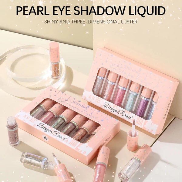 6 pcs Dragon Ranee Shining eyeshadow set Glitter gel shiny mettalic eyeliner - Image 5