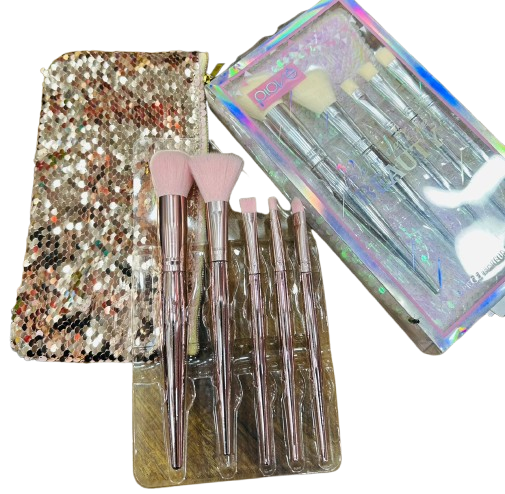 5pcs Poive Makeup Brush Set for Girls & Women