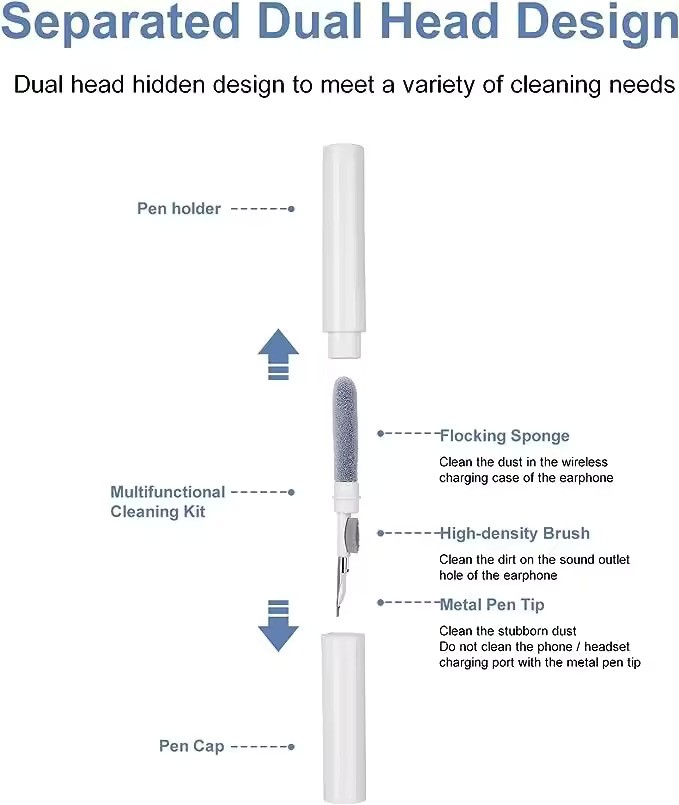 3 in 1 Cleaning Pen Tool Brush Kit For Mobile, Earphone, Earbuds & Airpods  (random color) - Image 11