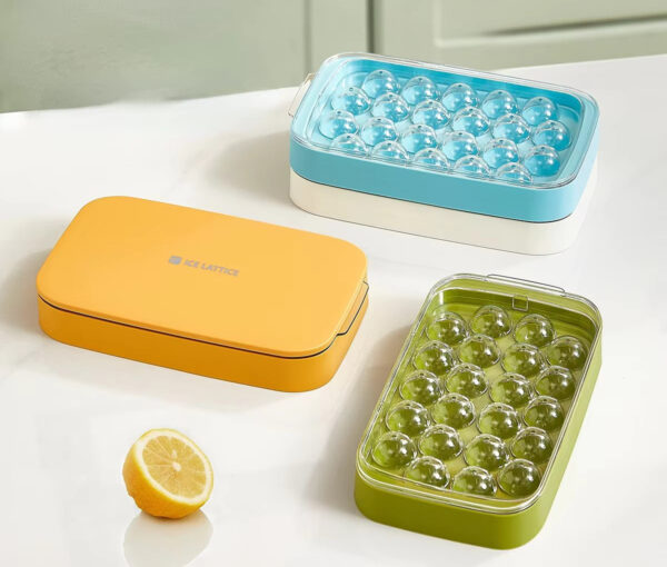 Ice Cube Ball Making Trays Silicon Ice Hockey Mold Makers for Cool Drinks Kitchen (Random color) (Only Tray)