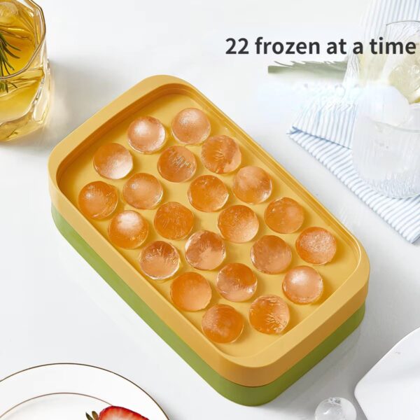 Ice Cube Ball Making Trays Silicon Ice Hockey Mold Makers for Cool Drinks Kitchen (Random color) (Only Tray) - Image 9