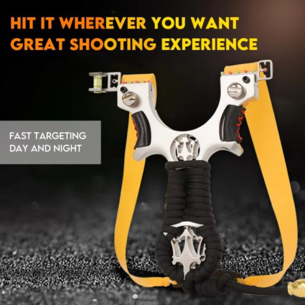 The Ultimate Slingshot Lot Imported Full Stainless Steel Body Laser Slingshot with Flat Rubber Band (Random design) - Image 6