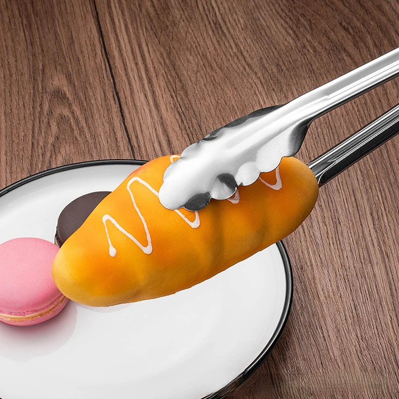 stainless steel BBQ tongs (chimta) | Kitchen Food Stainless Steel Tongs Tool Heat Bread Salad BBQ Baking Serving Utensil Bead Clip Clamp Meat BBQ Tools Buffet - Image 6