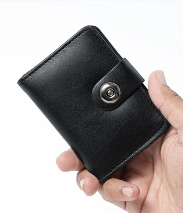 Plain Leather Minimool Button Closure Wallet Smart Wallet for Male And Female Easy To Carry, Stylish And Slim (random color) - Image 3