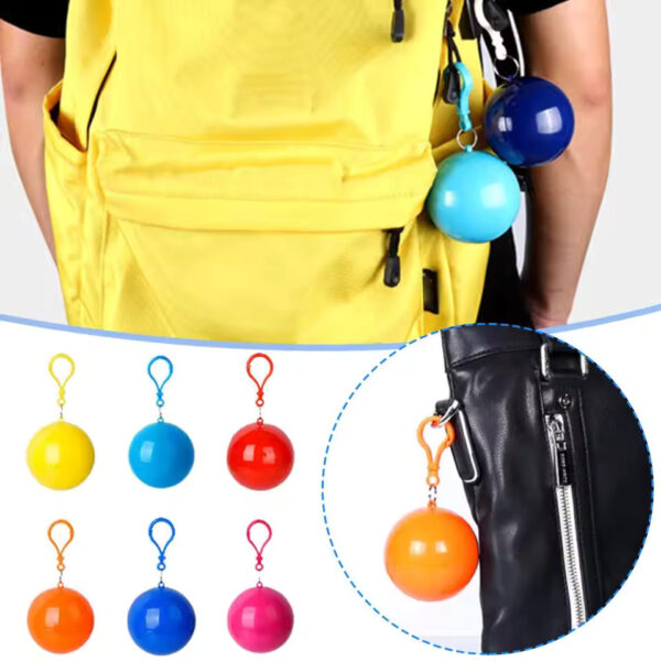 Portable Raincoat Ball Disposable Raincoats Waterproof Transparent Rain Cover Emergency Coat - Image 2